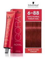 Schwarzkopf Igora Royal 6.88 Koyu Kumral Yoğun Kızıl Krem Saç Boyası 60 ml