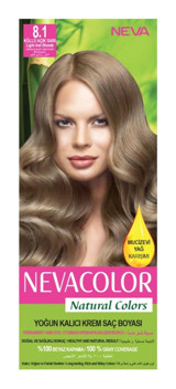 Nevacolor Natural Colors 8.1 Küllü Açık Sarı Krem Saç Boyası 50 Ml