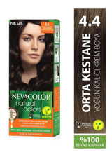 Nevacolor Natural Colors 4.4 Orta Kestane Krem Saç Boyası 50 Ml