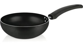 Evren Maestro Bakalit Saplı Alüminyum 28 cm Wok Tava Siyah