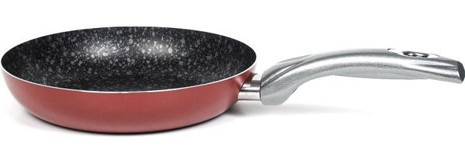 Cem Retro Metal Saplı Alüminyum 24 cm Düz Tava Kırmızı