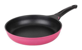 Tantitoni Plastik Saplı Alüminyum 28 cm Düz Tava Pembe