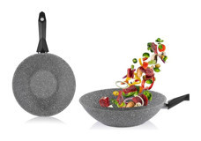 Schafer Cory Plastik Saplı Döküm 28 cm Wok Tava Gri