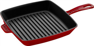 Staub 405011100 Döküm Saplı Demir Döküm 26 cm Grill Tava Kırmızı