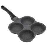 Lyrlody 4 Bölüm Plastik Saplı Alüminyum 36.5x19.5 cm Omlet Tava Gri