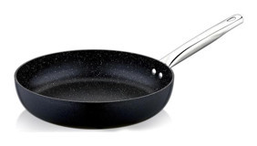 Evimsaray Zest Gusto Metal Saplı Granit 24 cm Düz Tava Gri
