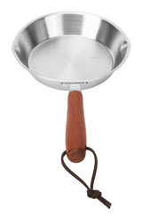 Hushuı Ahşap Saplı Paslanmaz Çelik 12 cm Kızartma Tava Gri