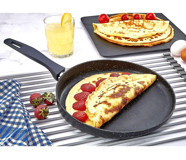 Laviss Kitchen Essenso Plastik Saplı Granit 28 cm Krep Tava Siyah