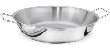 Kapp Çift Kulplu Çelik 32 cm Düz Tava Gri
