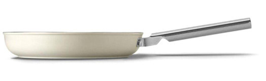 Smeg Cookware 50's Style Çelik Saplı Paslanmaz Çelik 28 cm Düz Tava Krem