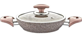 O.M.S 3214 Plastik Saplı Döküm 22 cm Sahan Tava Gri