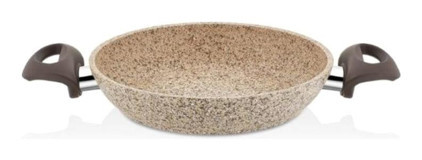 Falez Casa Milano Plastik Saplı Alüminyum Döküm 22 cm Sahan Tava Krem
