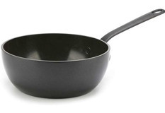 Greenpan Craft Çelik Saplı Seramik 20 cm Wok Tava Siyah