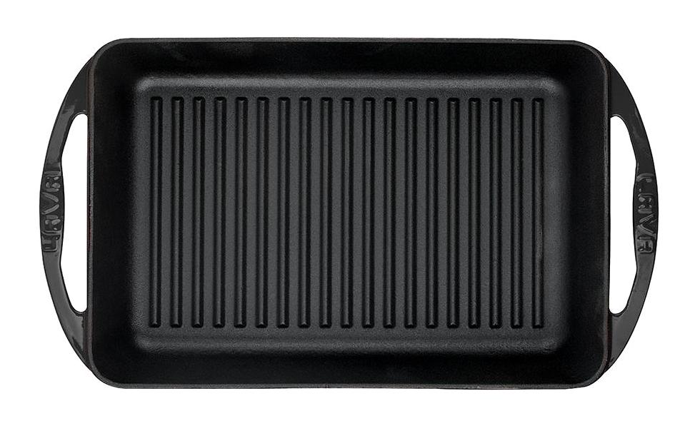Lava Dikdörtgen Döküm 22x32 cm Grill Tava Siyah