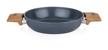 Schafer Fiesta Ahşap Saplı Seramik 22 cm Sahan Tava Siyah