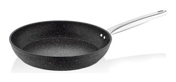 Falez Black Line Çelik Saplı Döküm 22 cm Düz Tava Siyah