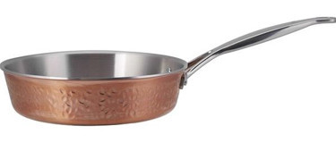 Karaca Nish Copper Çelik Saplı Bakır 24 cm Düz Tava Bronz