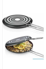 Arselon Çift Kapaklı Metal Saplı Granit 32 cm Balık Tava Siyah