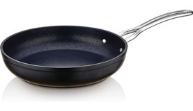 Saflon Metal Saplı Alüminyum 32 cm Düz Tava Siyah