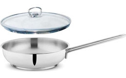 Schafer Held Kapaklı Çelik 24 cm Düz Tava Gri