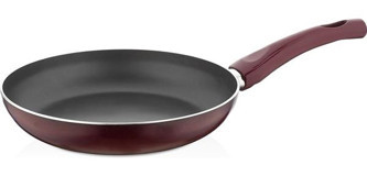 Cem Pırlanta Premium Maxi Plastik Saplı Alüminyum 26 cm Düz Tava Bordo