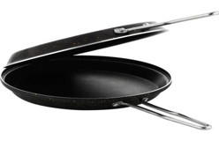 Kalite Sepette İkiz Çelik Saplı Granit 32 cm Balık Tava Siyah