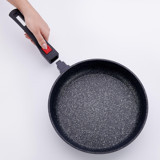 Korkmaz Ornella A2865 Plastik Saplı Granit 24 cm Düz Tava Siyah