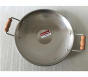 Üzüm Çelik No:4 Ahşap Saplı Çelik 45 cm Saç Tava Gri
