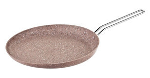 O.M.S 3234 Plastik Saplı Alüminyum 32 cm Krep Tava Krem