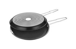 Altınbaşak Çift Taraflı Metal Saplı Alüminyum 32 cm Balık Tava Siyah