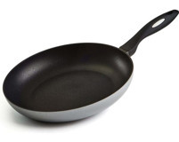 Moneta Mammola Plastik Saplı Alüminyum Döküm 28 cm Düz Tava Gri