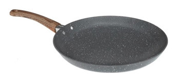Leydi NKT24 Ahşap Saplı Alüminyum 24 cm Krep Tava Gri