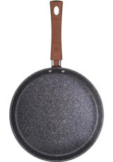 Aryıldız Terra Grey Plastik Saplı Granit 25 cm Krep Tava Siyah