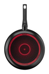 Tefal 1X SimplyClean Plastik Saplı Titanyum 20 cm Düz Tava Siyah