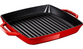 Staub La Cocotte Döküm Saplı Demir Döküm 28 cm Grill Tava Kırmızı