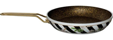Ezem Begonvil 8818 Çelik Saplı Emaye 26 cm Düz Tava Beyaz-Siyah