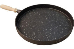 Mutfakça FMA06278 Ahşap Saplı Döküm 36 cm Gözleme Tava Siyah