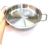 Ulutaş Endüstriyel Çelik Saplı Paslanmaz Çelik 24 cm Sahan Tava Gri