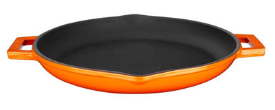 Lava Döküm 30 cm Kızartma Tava Turuncu