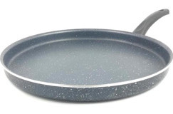 Çanak Sepeti Plastik Saplı Alüminyum 35 cm Krep Tava Gri