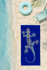 Cottontherapy Rep Pamuklu Plaj Havlusu Mavi
