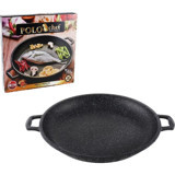 Polo Chef Iron Döküm Saplı Döküm 36 cm Düz Tava Siyah