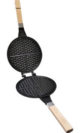 Taşhan T-0598 Ahşap Saplı Alüminyum Döküm 20 cm Waffle Tava Siyah