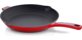 Korkmaz Casta Döküm Saplı Döküm 20 cm Grill Tava Kırmızı
