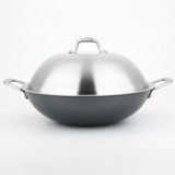 Carl Schmidt Sohn Altena Metal Saplı Demir Döküm 36 cm Wok Tava Gri