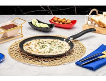 Evimsaray Zest Gusto Plastik Saplı Granit 26 cm Krep Tava Siyah