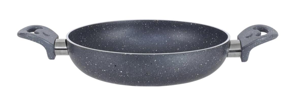 Granitta Efektli Plastik Saplı Granit 18 cm Sahan Tava Gri