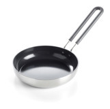 Greenpan Mini Stay Cool Plastik Saplı Paslanmaz Çelik 14 cm Düz Tava Gri