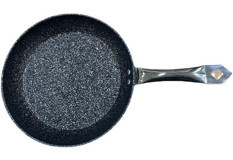 O.M.S 3207 Metal Saplı Alüminyum 30 cm Düz Tava Siyah