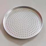 Piyop Delikli Alüminyum 22 cm Pizza Tava Gri